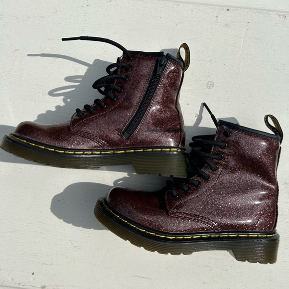 Dr. Martens Youth 1460 Glitter Lace Up Boots Rose Brown Size kids 12 - Picture 5 of 9